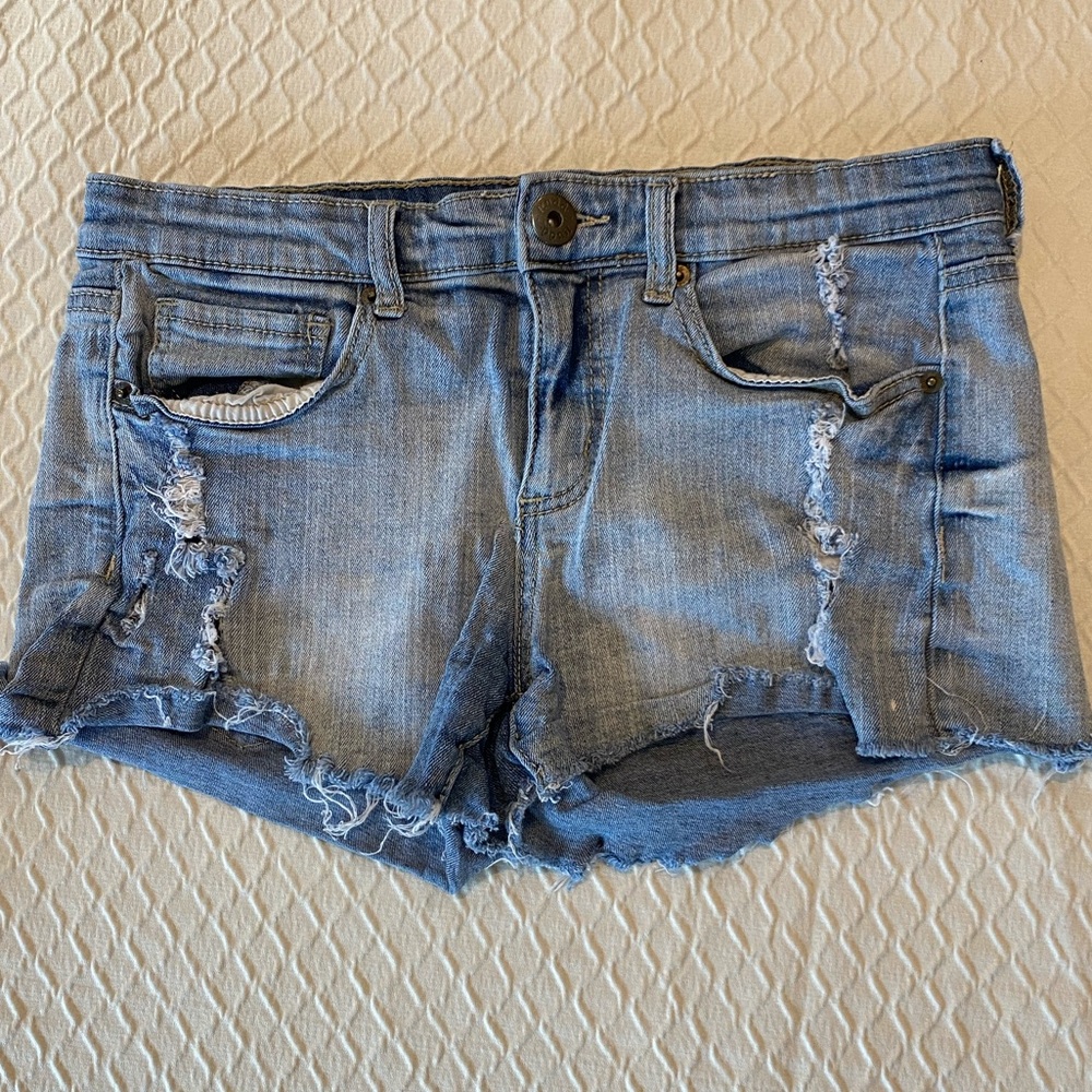 Mudd Light Blue Distressed Jean Shorts